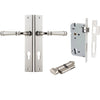 Iver Door Handle Verona Rectangular Euro Key/Thumb Polished Nickel Entrance Kit