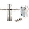 Iver Door Handle Verona Rectangular Euro Key/Thumb Satin Nickel Entrance Kit