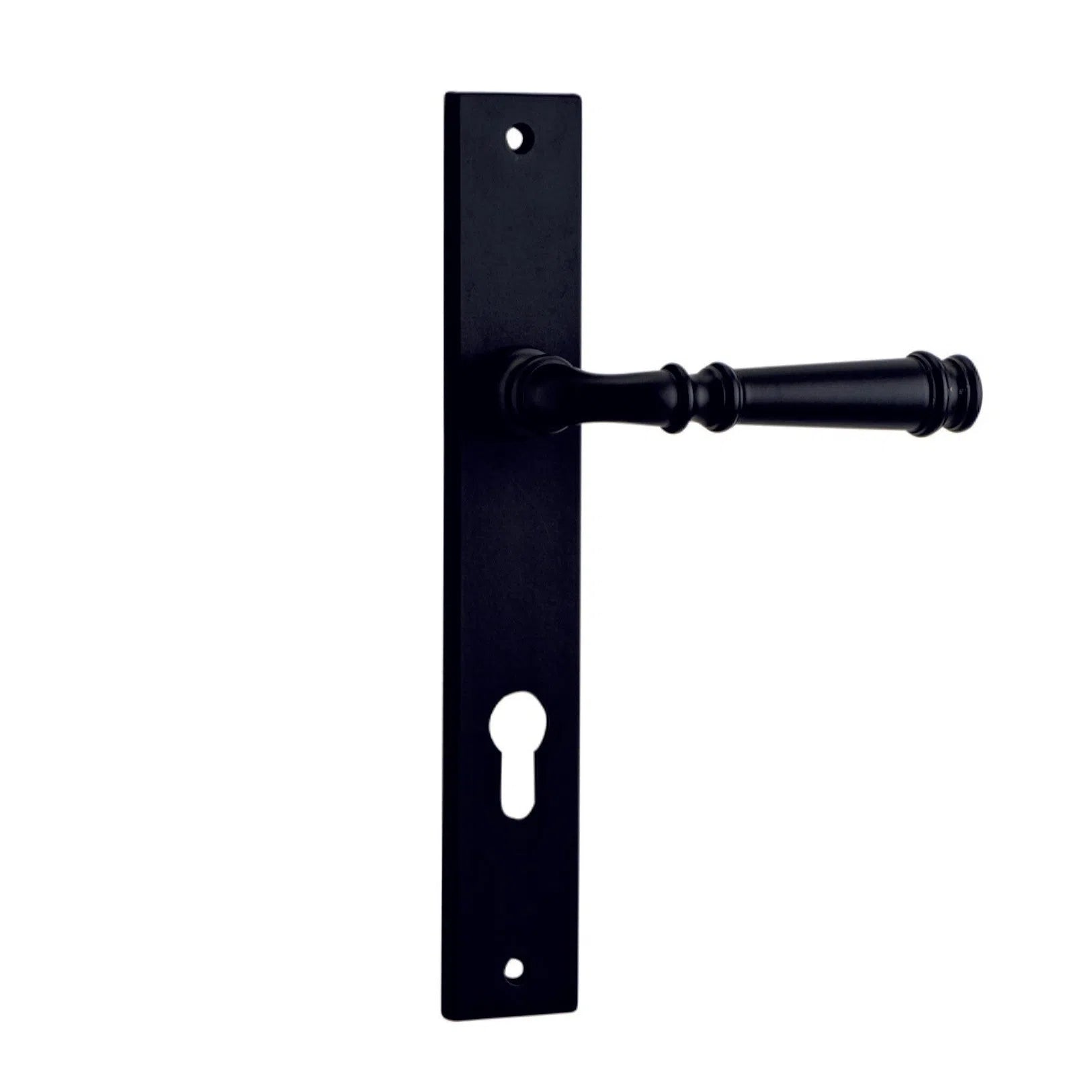 Iver Door Handle Verona Rectangular Euro Pair Matt Black