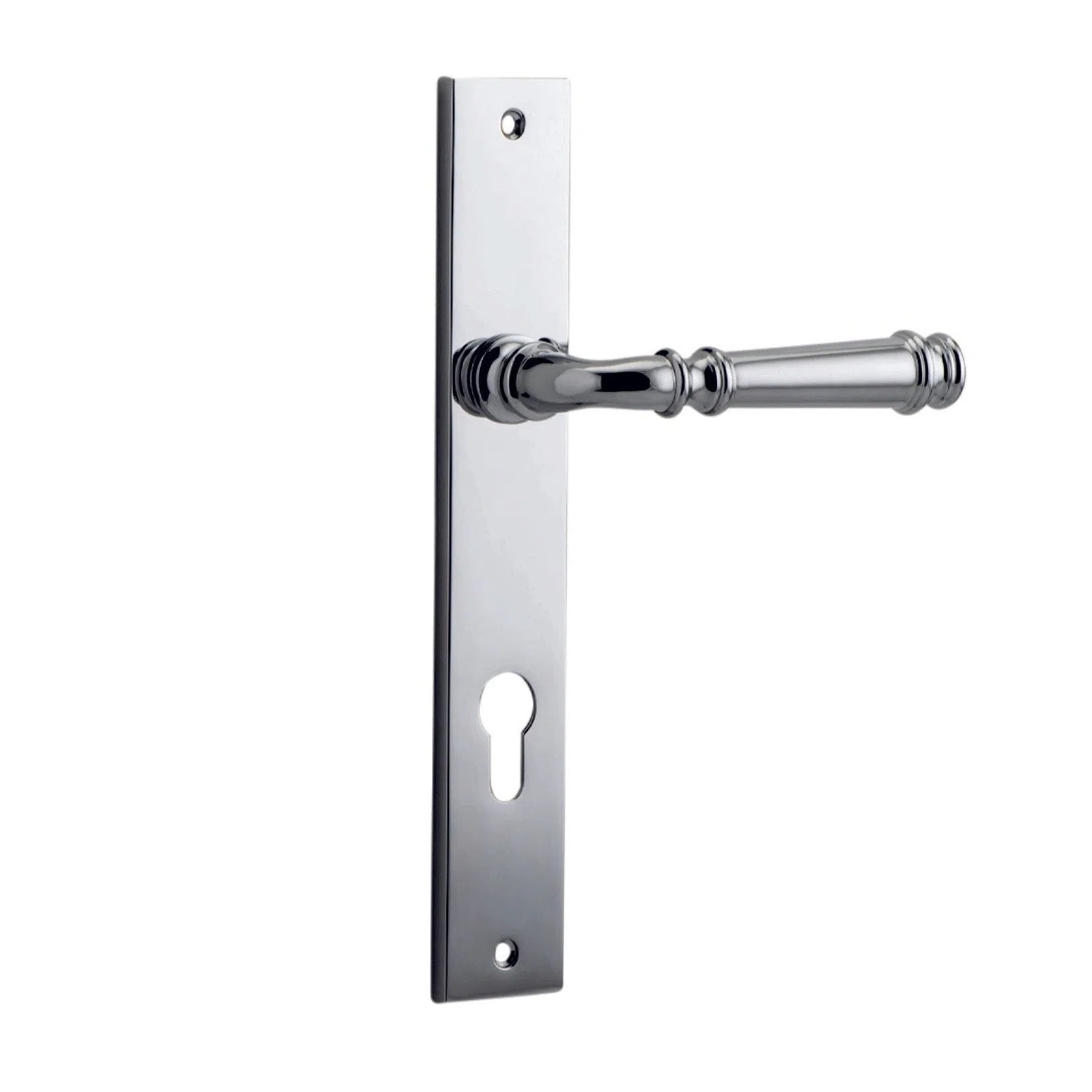 Iver Door Handle Verona Rectangular Euro Pair Polished Chrome