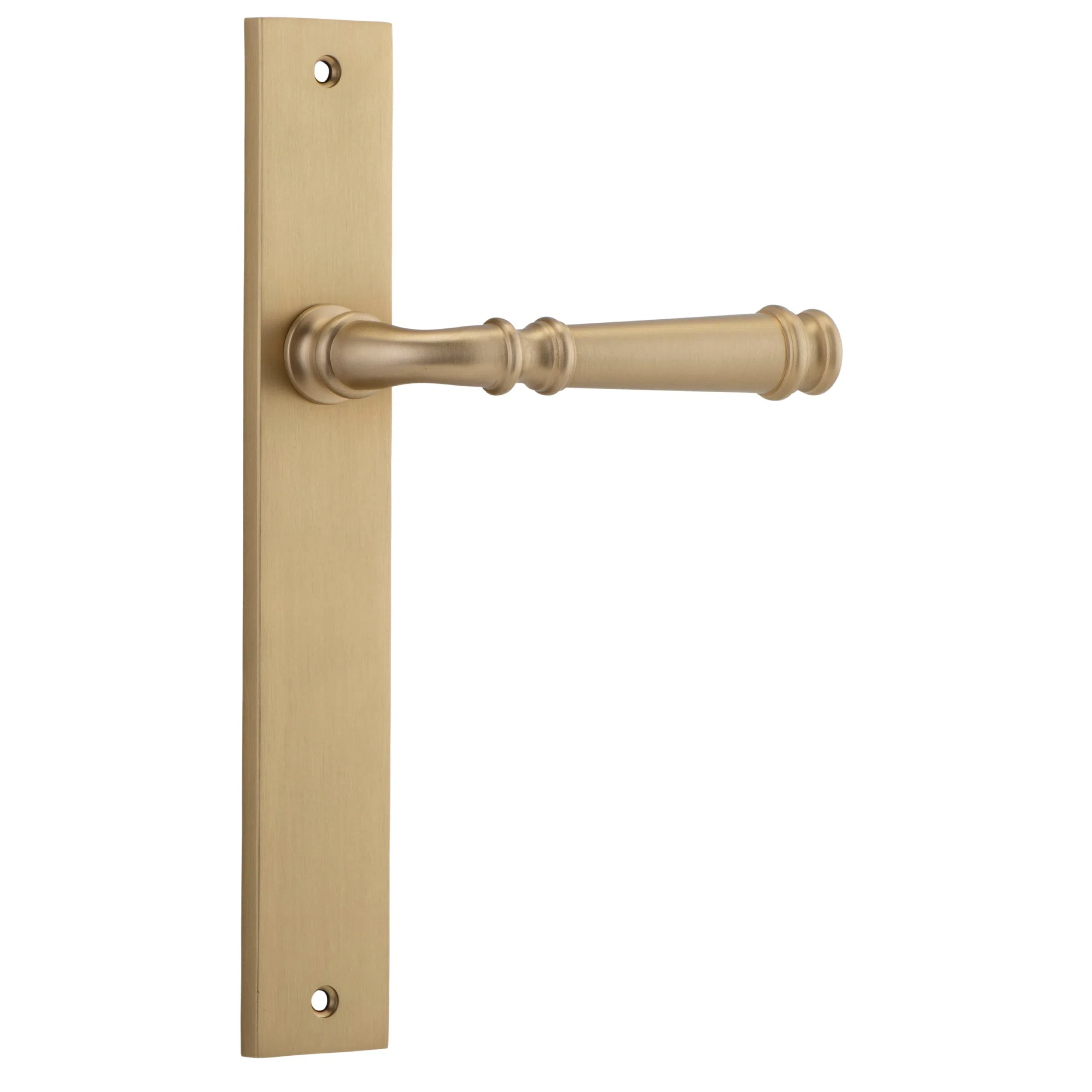 Iver Door Handle Verona Rectangular Latch Pair Brushed Brass