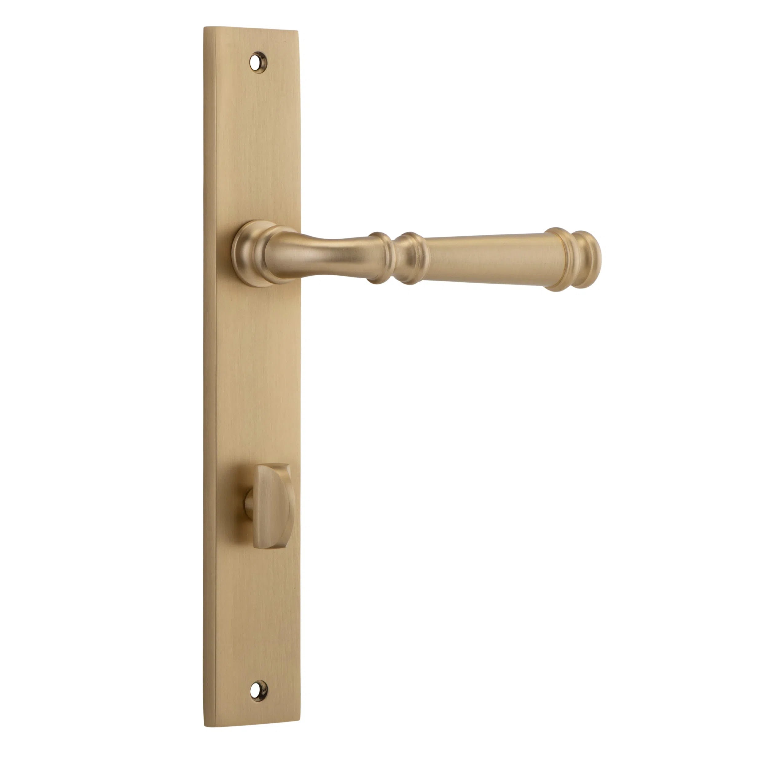 Iver Door Handle Verona Rectangular Privacy Pair Brushed Brass