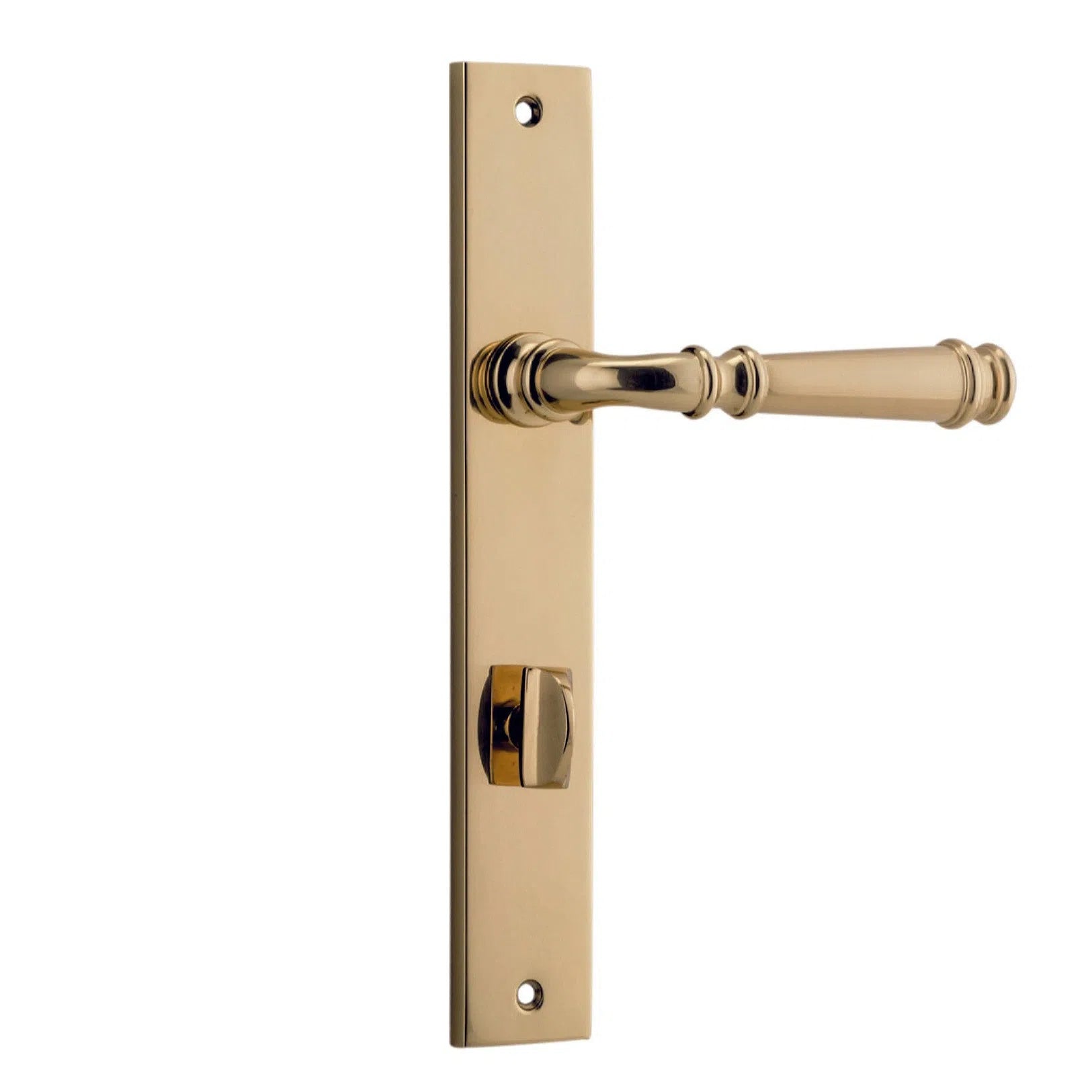 Iver Door Handle Verona Rectangular Privacy Pair Polished Brass