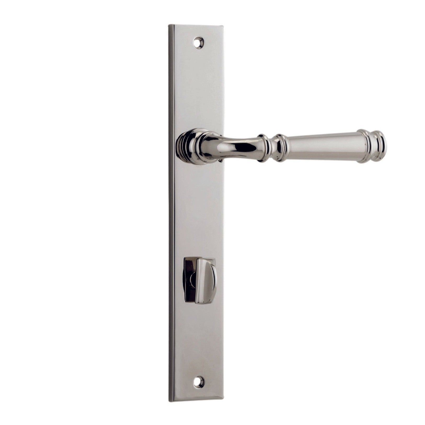 Iver Door Handle Verona Rectangular Privacy Pair Polished Nickel