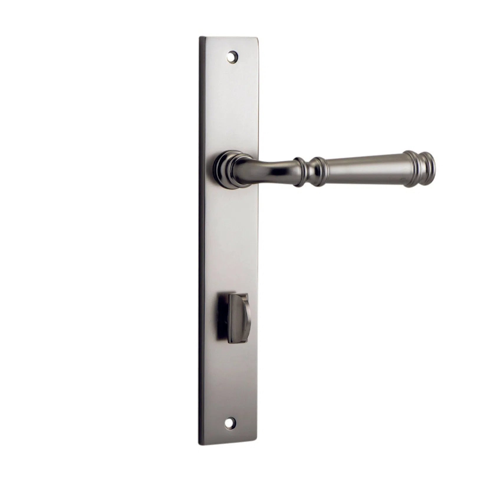 Iver Door Handle Verona Rectangular Privacy Pair Satin Nickel