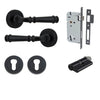 Iver Door Handle Verona Round Rose Pair Key/Key Matt Black Entrance Kit