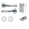 Iver Door Handle Verona Round Rose Pair Key/Key Polished Chrome Entrance Kit