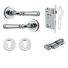 Iver Door Handle Verona Round Rose Pair Key/Thumb Polished Chrome Entrance Kit