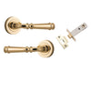 Iver Door Handle Verona Round Rose Pair Polished Brass Passage Kit