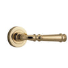 Iver Door Handle Verona Round Rose Pair Polished Brass