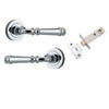 Iver Door Handle Verona Round Rose Pair Polished Chrome Passage Kit