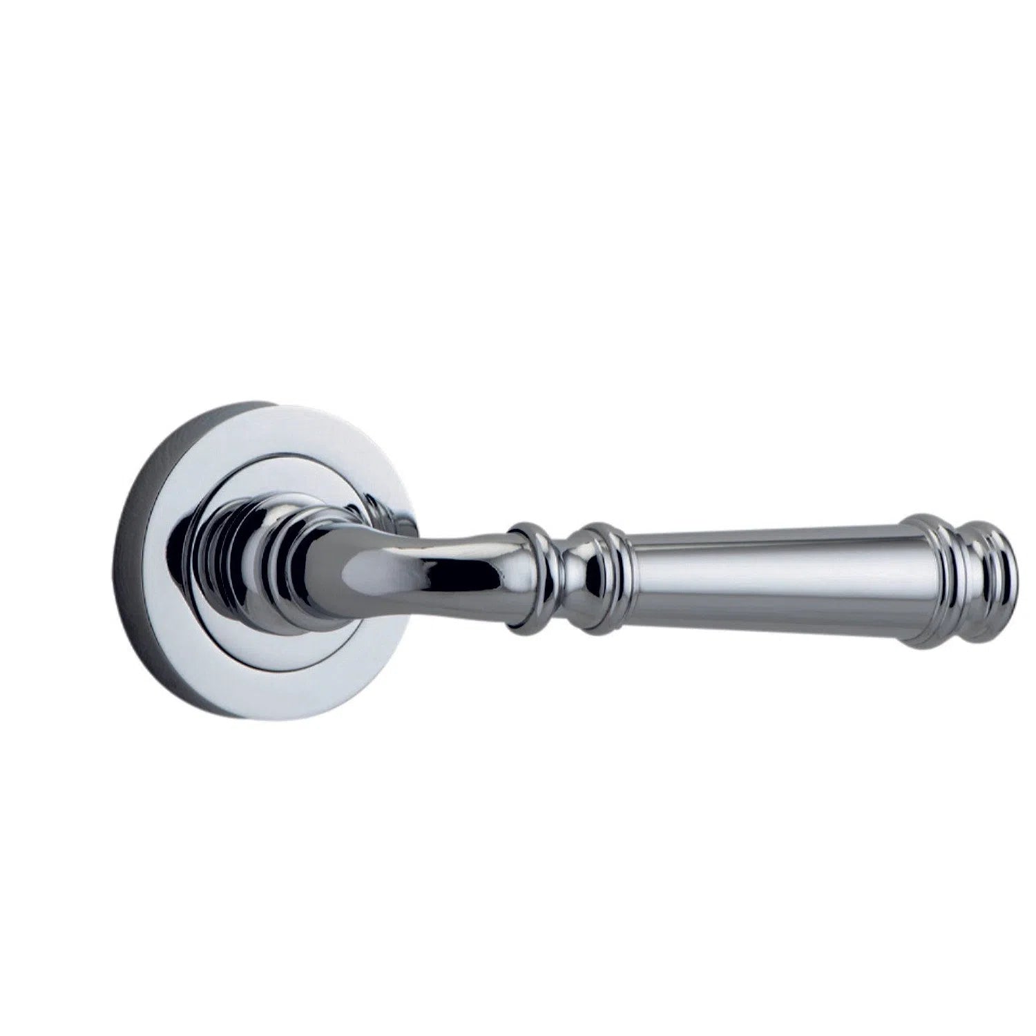 Iver Door Handle Verona Round Rose Pair Polished Chrome