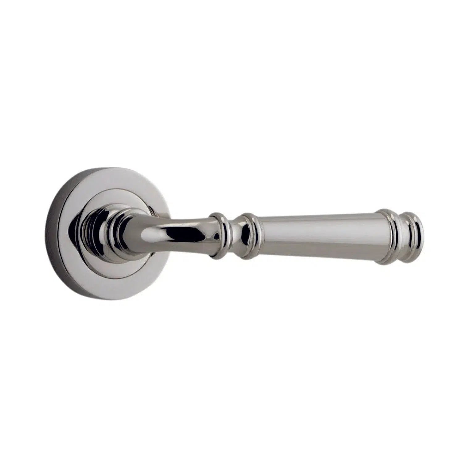 Iver Door Handle Verona Round Rose Pair Polished Nickel