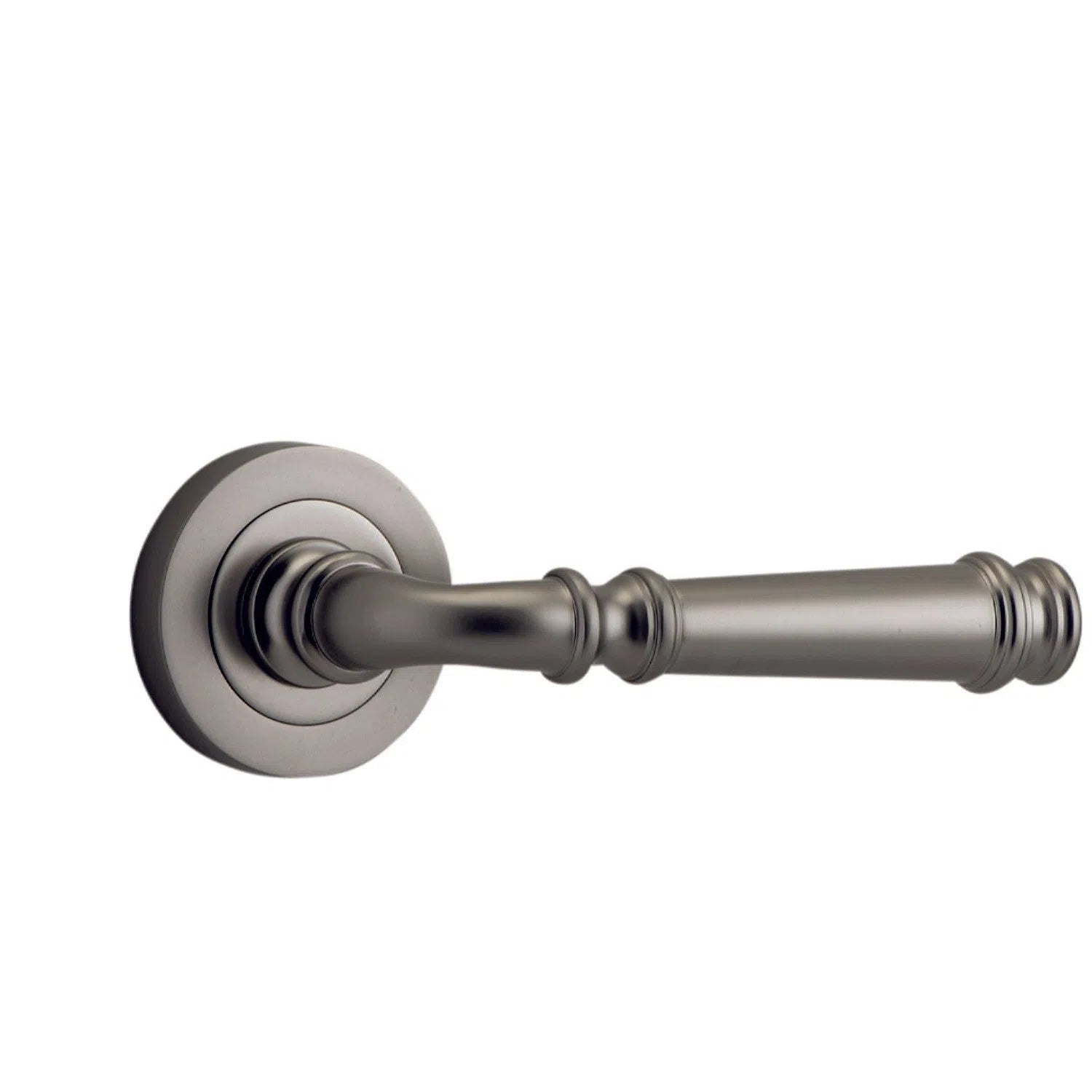 Iver Door Handle Verona Round Rose Pair Satin Nickel