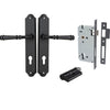 Iver Door Handle Verona Shouldered Euro Key/Key Matt Black Entrance Kit