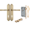 Iver Door Handle Verona Shouldered Euro Key/Thumb Brushed Brass Entrance Kit