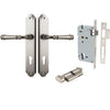 Iver Door Handle Verona Shouldered Euro Key/Thumb Satin Nickel Entrance Kit