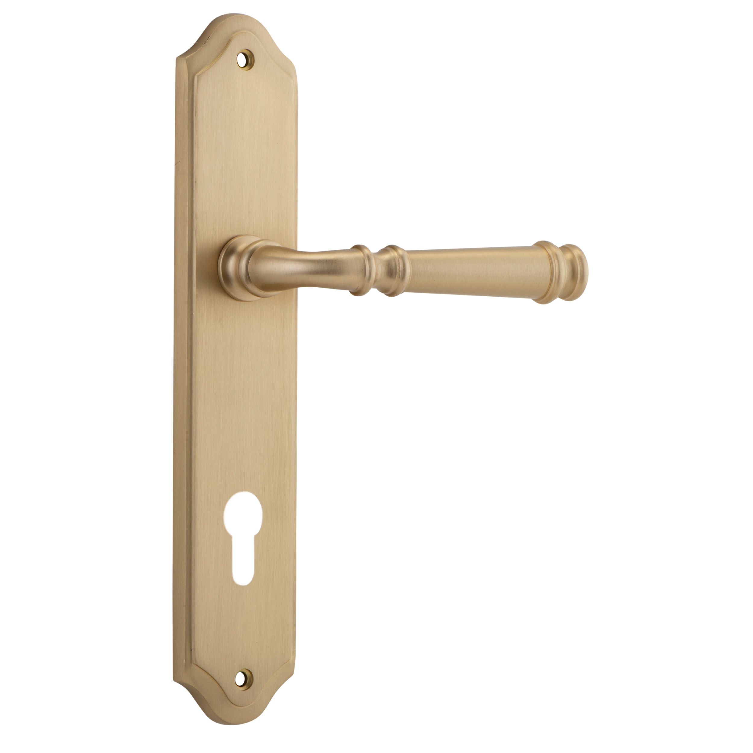 Iver Door Handle Verona Shouldered Euro Pair Brushed Brass