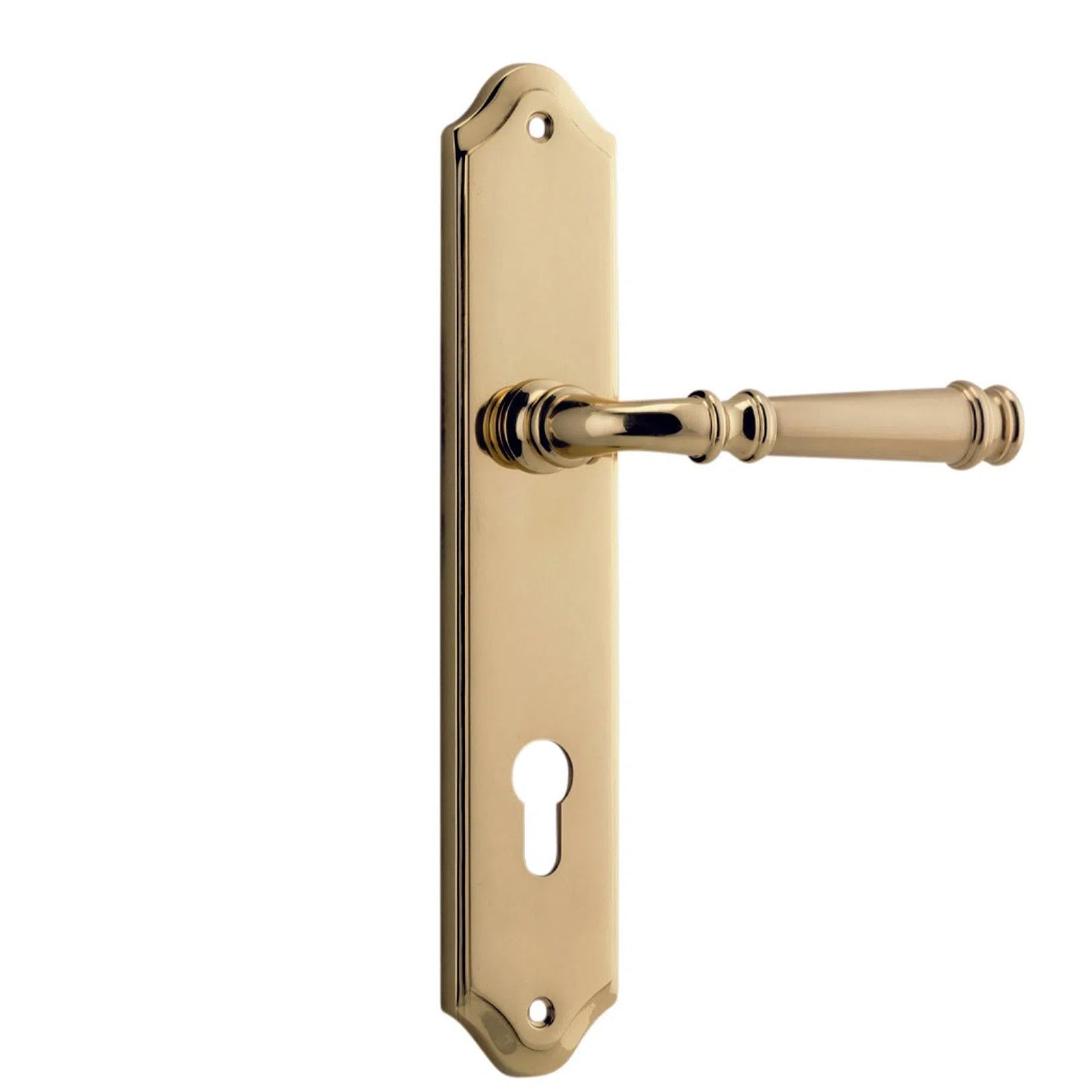 Iver Door Handle Verona Shouldered Euro Pair Polished Brass