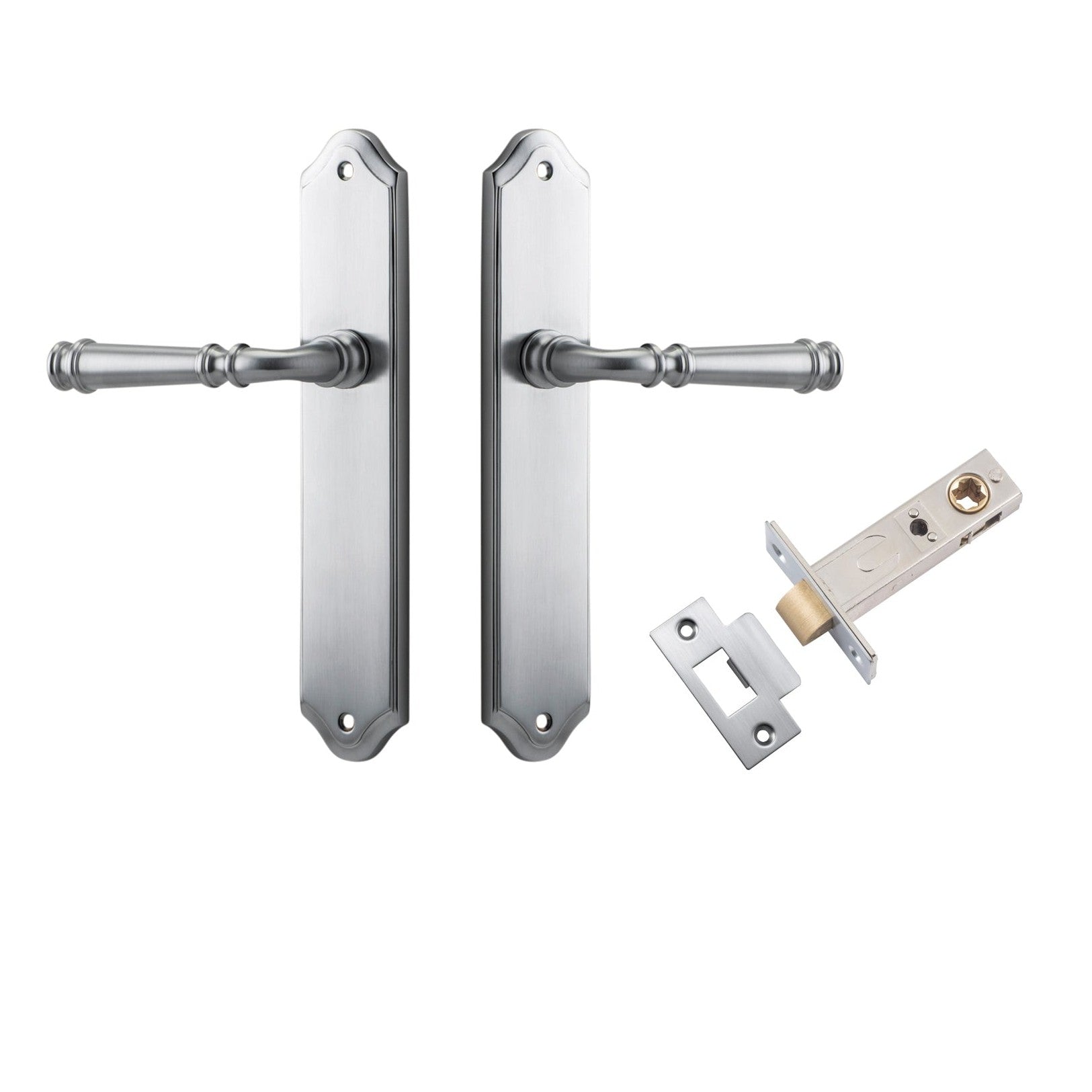 Iver Door Handle Verona Shouldered Latch Brushed Chrome Passage Kit