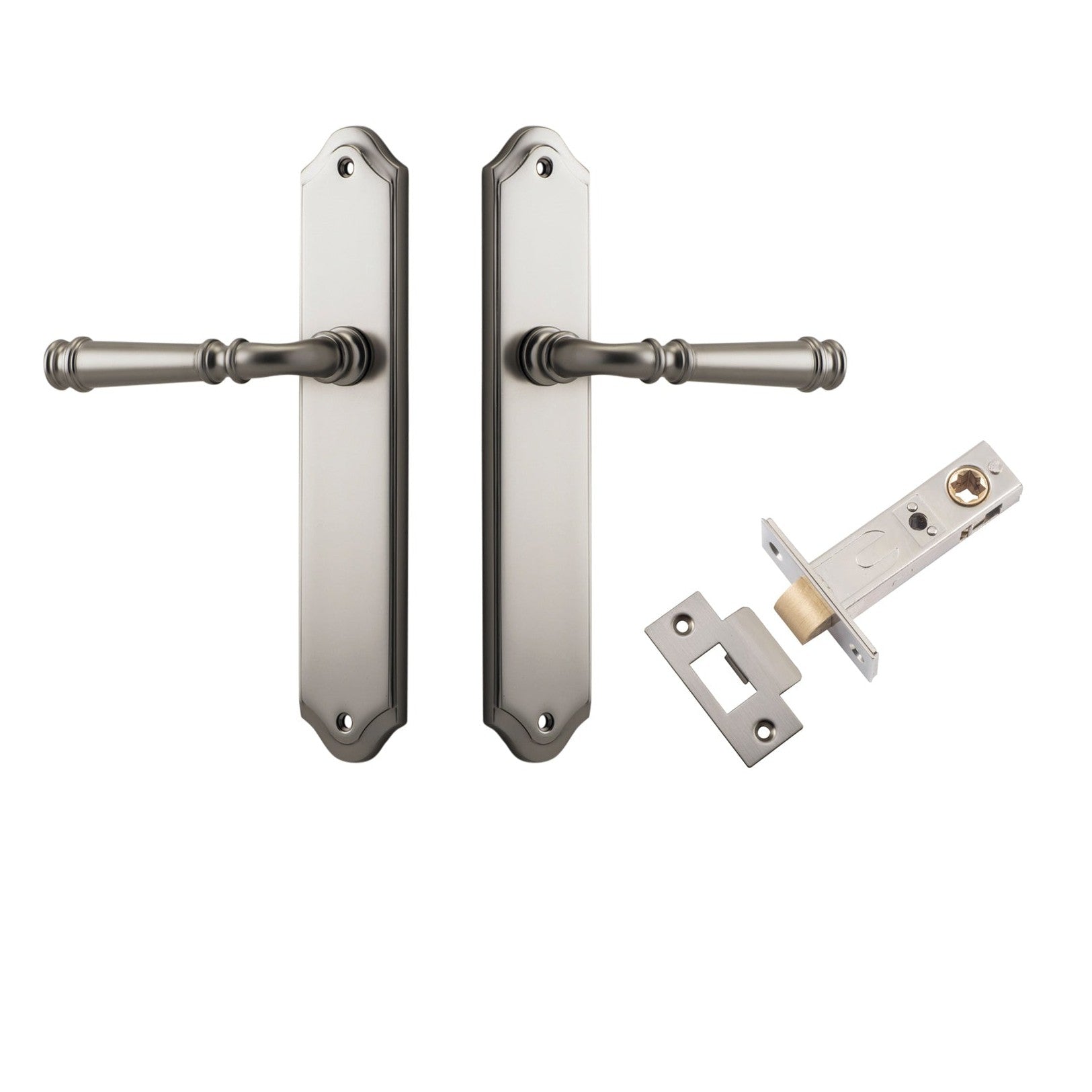 Iver Door Handle Verona Shouldered Latch Satin Nickel Passage Kit