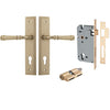 Iver Door Handle Verona Stepped Euro Key/Key Brushed Brass Entrance Kit