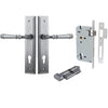 Iver Door Handle Verona Stepped Euro Key/Thumb Brushed Chrome Entrance Kit