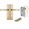 Iver Door Handle Verona Stepped Euro Key/Thumb Polished Brass Entrance Kit