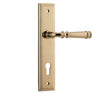 Iver Door Handle Verona Stepped Euro Pair Polished Brass