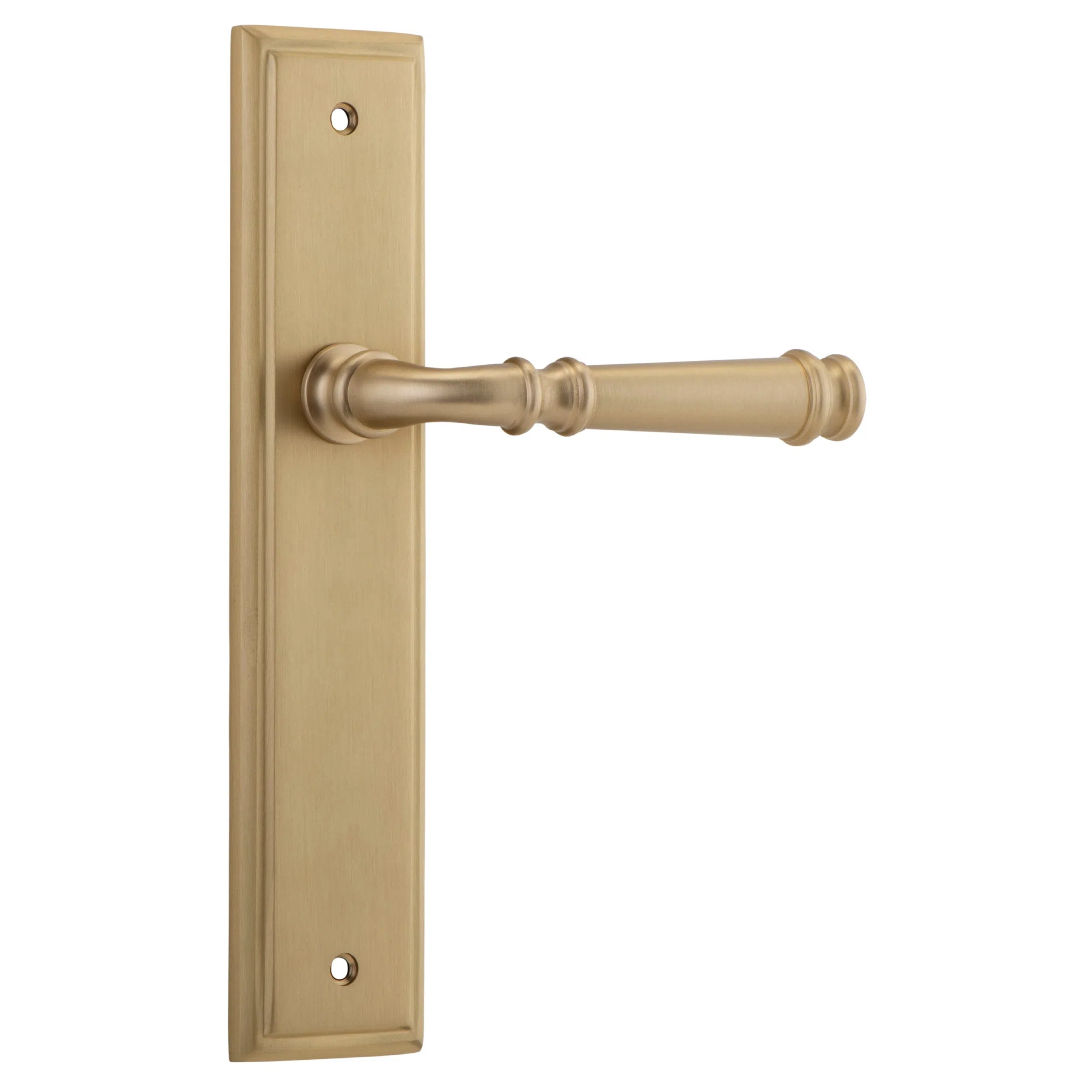 Iver Door Handle Verona Stepped Latch Pair Brushed Brass