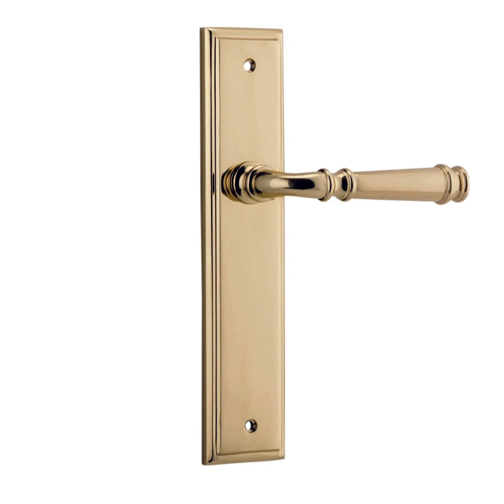 Iver Door Handle Verona Stepped Latch Pair Polished Brass