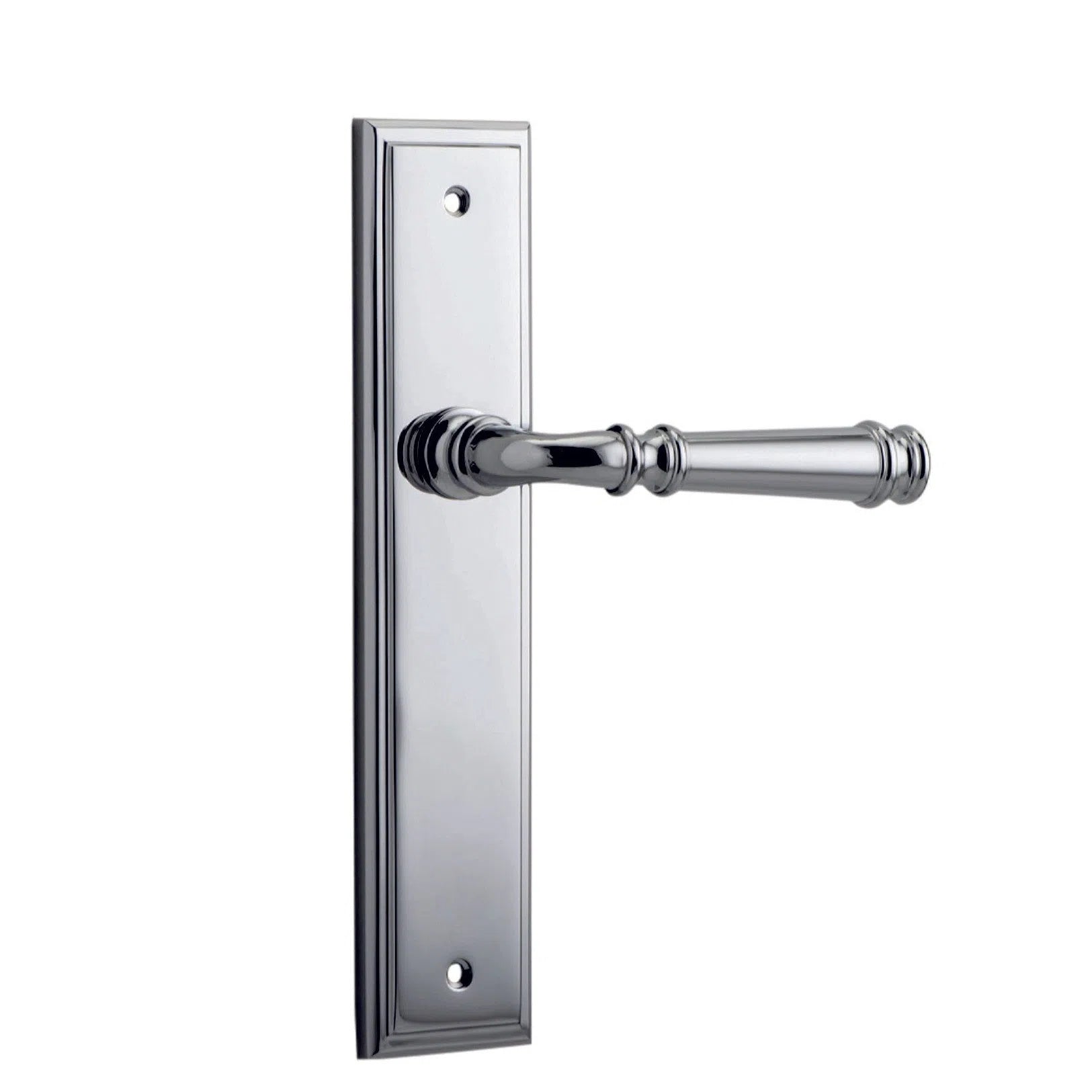 Iver Door Handle Verona Stepped Latch Pair Polished Chrome