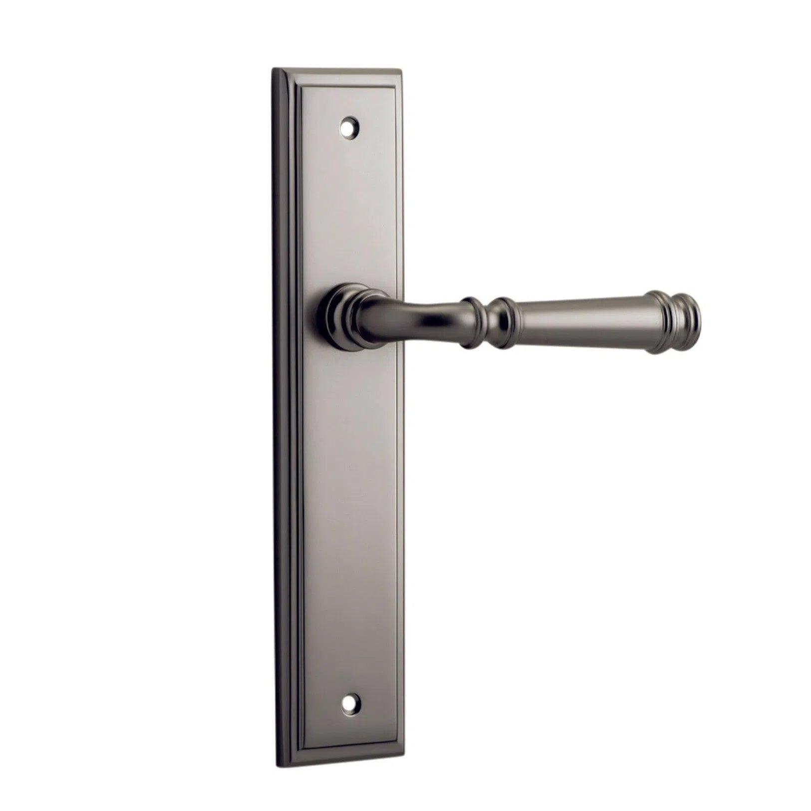 Iver Door Handle Verona Stepped Latch Pair Satin Nickel