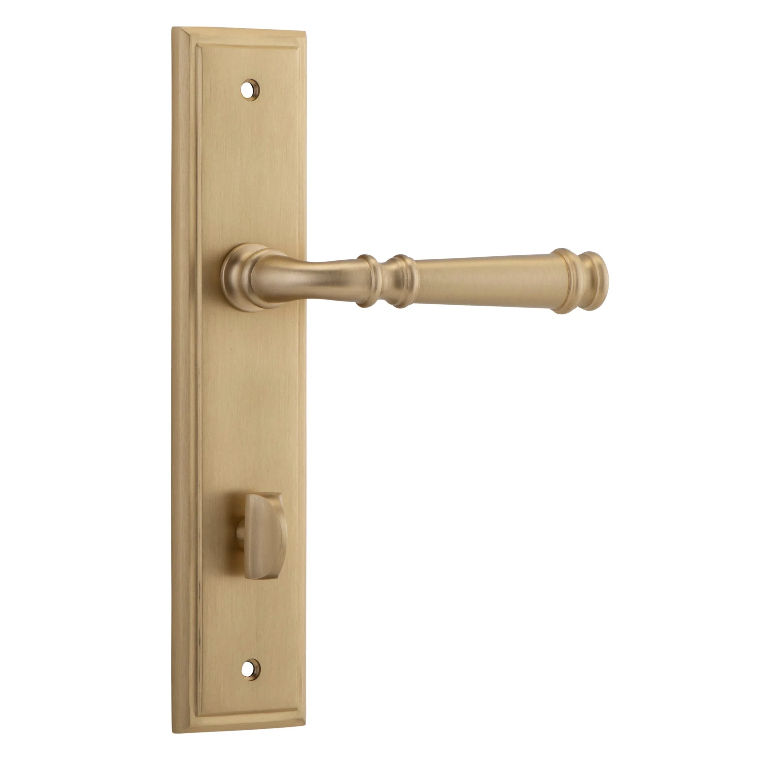 Iver Door Handle Verona Stepped Privacy Pair Brushed Brass