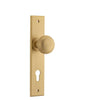 Iver Door Knob Cambridge Chamfered Euro Pair Brushed Brass