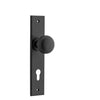 Iver Door Knob Cambridge Chamfered Euro Pair Matt Black