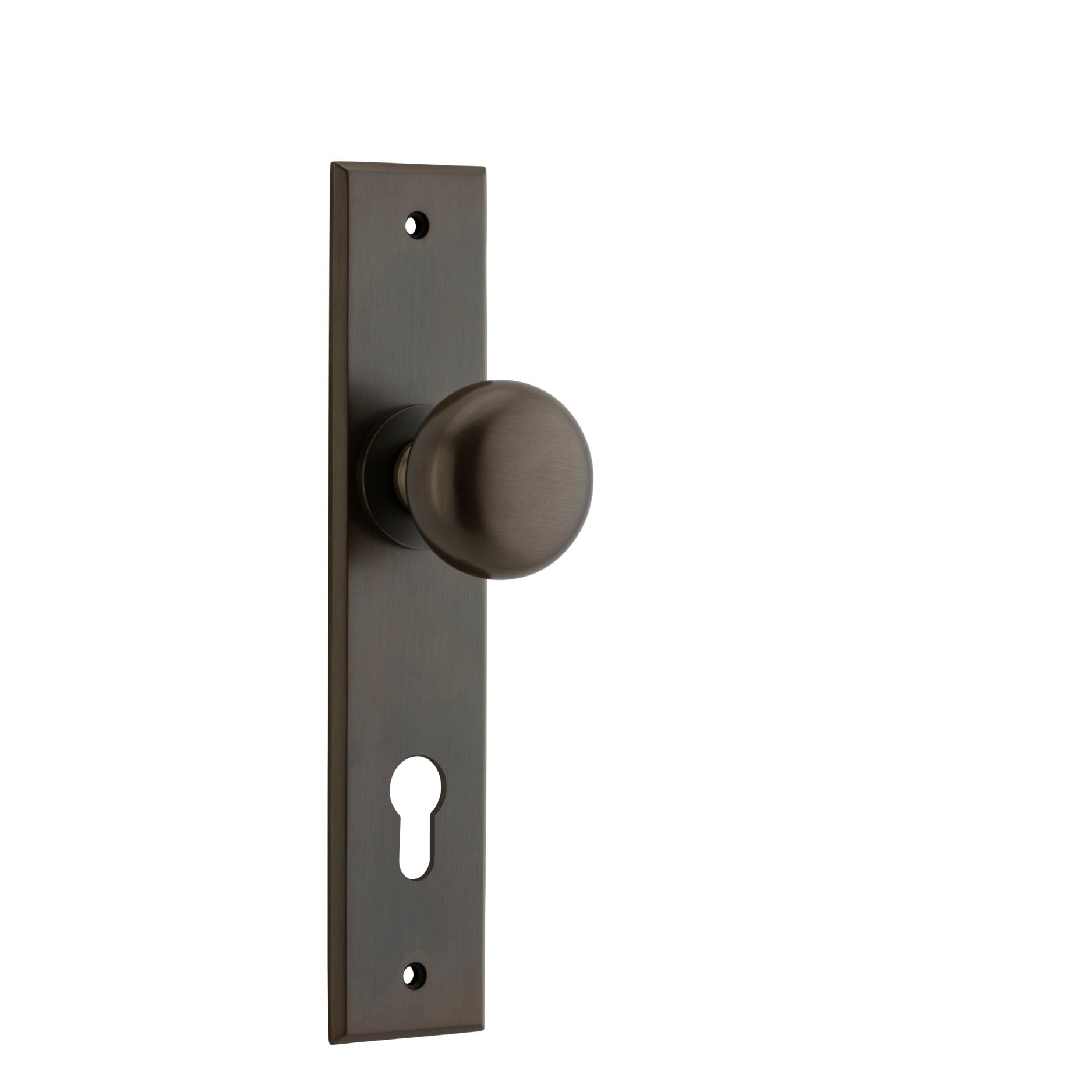 Iver Door Knob Cambridge Chamfered Euro Pair Signature Brass