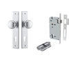 Iver Door Knob Cambridge Chamfered Key/Key Brushed Chrome Entrance Kit