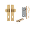 Iver Door Knob Cambridge Chamfered Key/Thumb Brushed Brass Entrance Kit