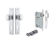 Iver Door Knob Cambridge Chamfered Key/Thumb Brushed Chrome Entrance Kit