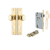 Iver Door Knob Cambridge Chamfered Key/Thumb Polished Brass Entrance Kit