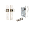 Iver Door Knob Cambridge Chamfered Key/Thumb Polished Nickel Entrance Kit