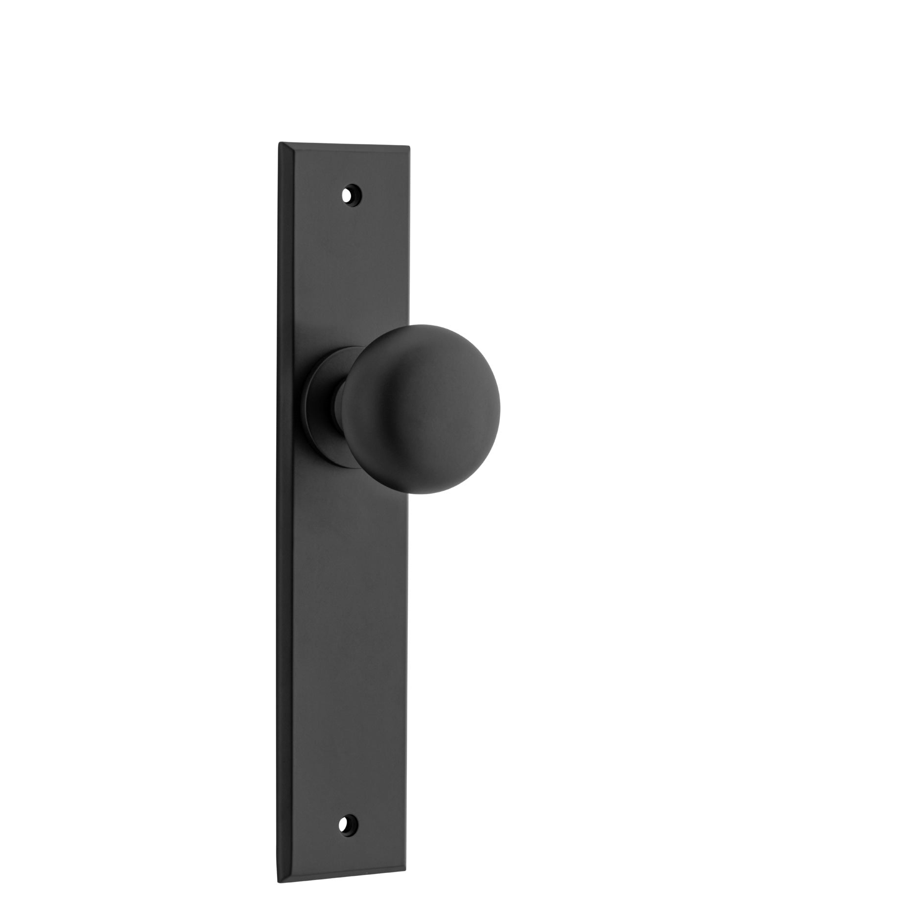 Iver Door Knob Cambridge Chamfered Latch Pair Matt Black