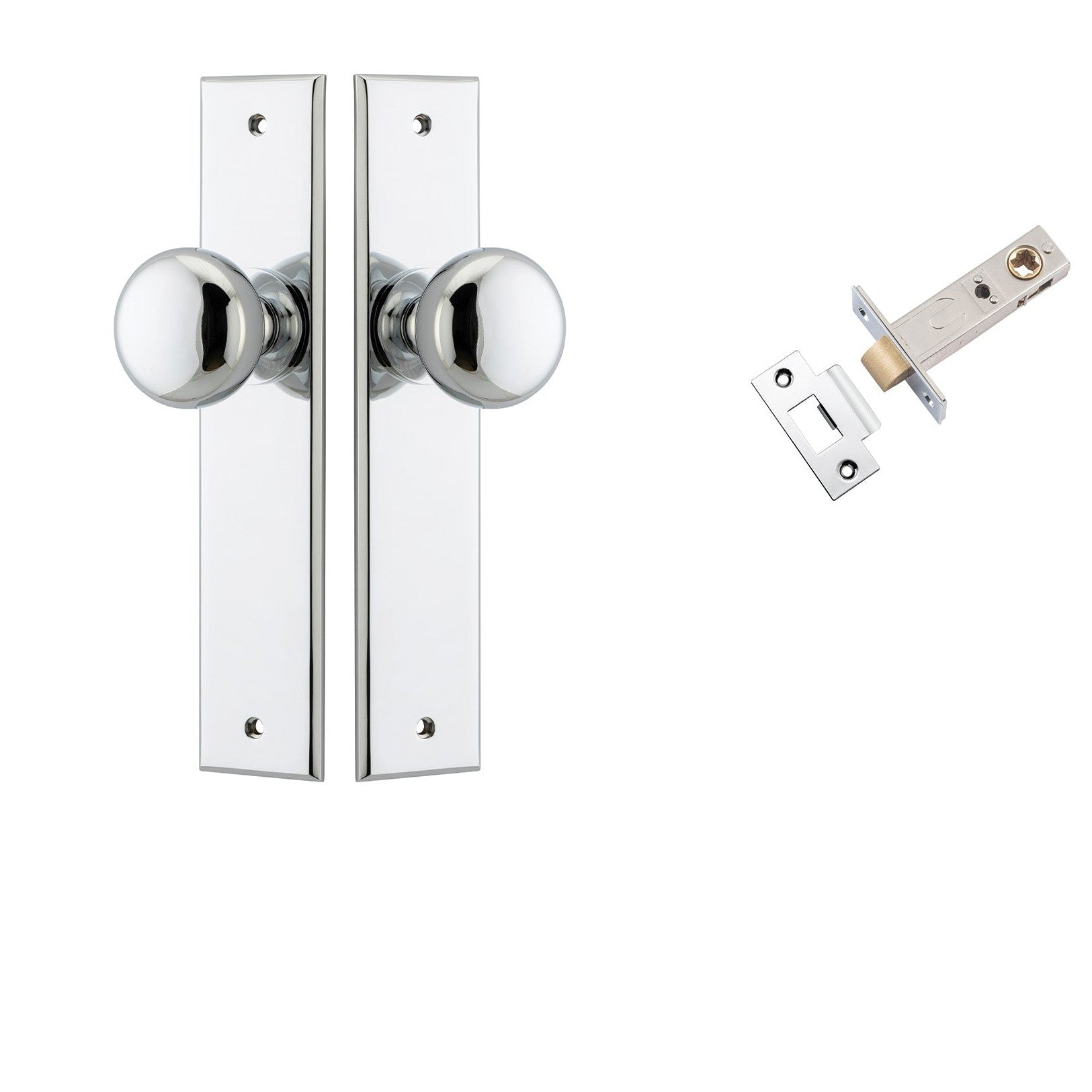 Iver Door Knob Cambridge Chamfered Polished Chrome Passage Kit