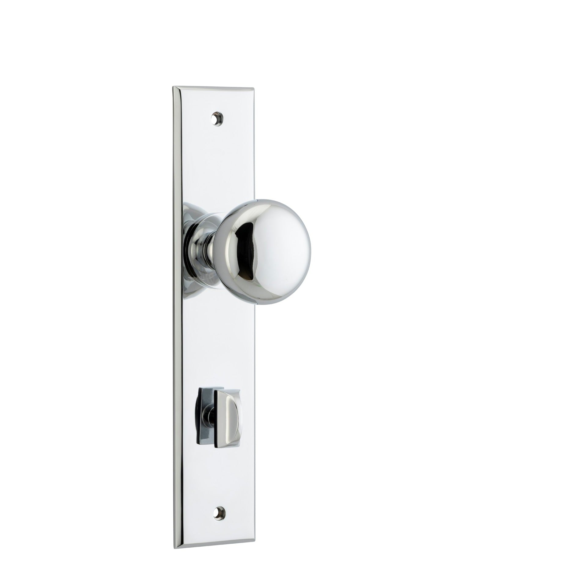 Iver Door Knob Cambridge Chamfered Privacy Pair Polished Chrome