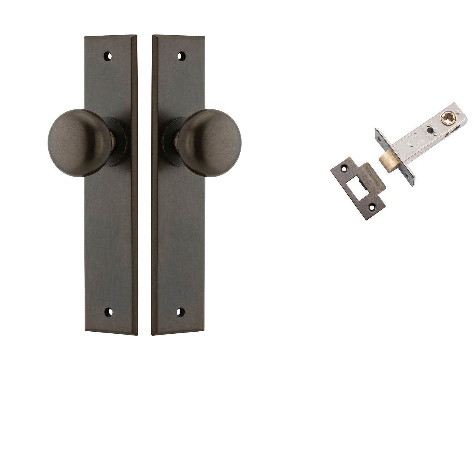 Iver Door Knob Cambridge Chamfered Signature Brass Passage Kit