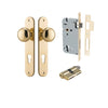 Iver Door Knob Cambridge Oval Euro Key/Key Polished Brass Entrance Kit