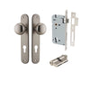 Iver Door Knob Cambridge Oval Euro Key/Key Satin Nickel Entrance Kit