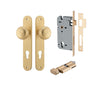 Iver Door Knob Cambridge Oval Euro Key/Thumb Brushed Brass Entrance Kit