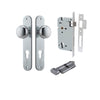 Iver Door Knob Cambridge Oval Euro Key/Thumb Brushed Chrome Entrance Kit